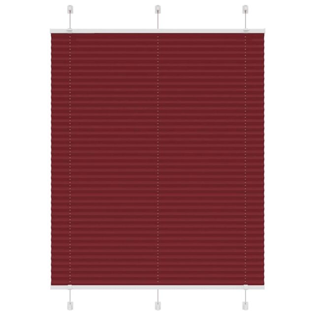 Berkfield Home Pleated Blind Bordeaux Red 110x150 cm Fabric Width 109.4 cm Polyester - image 1