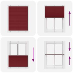 Berkfield Home Pleated Blind Bordeaux Red 110x150 cm Fabric Width 109.4 cm Polyester - thumbnail 5