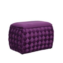 Artemis Home Plumeo Velvet Storage Ottoman in Purple - thumbnail 2