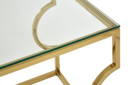 Orsina Contemporary Curved Frame End Table, Durable Lounge Side Table, Functional Sleek Living Room Side Table in Gold - thumbnail 5