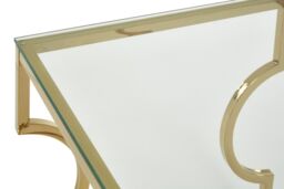 Orsina Contemporary Curved Frame End Table, Durable Lounge Side Table, Functional Sleek Living Room Side Table in Gold - thumbnail 4