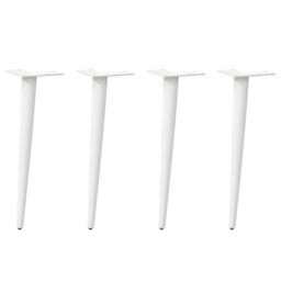 Berkfield Home Coffee Table Legs Conical Shape 4 pcs White 42-43 cm Steel - thumbnail 1