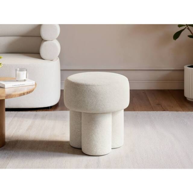 Solace+Co Ferro High Pouffe Beige Fabric - image 1