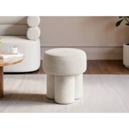 Solace+Co Ferro High Pouffe Beige Fabric - thumbnail 1