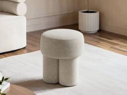 Solace+Co Ferro High Pouffe Beige Fabric - thumbnail 2