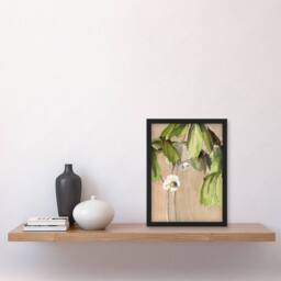 Artery8 Hannah Borger Overbeck Framed Wall Art May Apple Flower Watercolour in Beige - Size: A4 - thumbnail 2