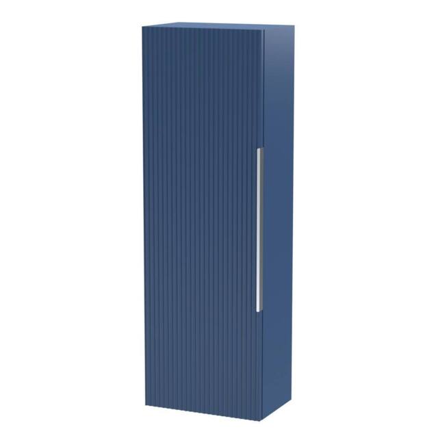 Balterley Fluted 400mm Tall Wall Hung Storage Unit with Single Soft Close Door - Blue - image 1