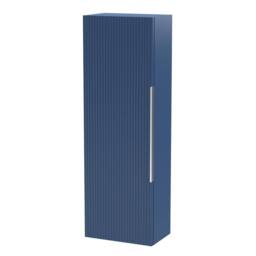 Balterley Fluted 400mm Tall Wall Hung Storage Unit with Single Soft Close Door - Blue - thumbnail 1