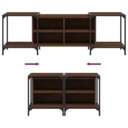 Berkfield Home TV Cabinet Brown Oak 153x37x50 cm Engineered Wood - Size: 153 x 37 x 50 cm - thumbnail 7