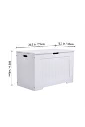 Living and Home White Wooden Storage Chest Organiser Box - thumbnail 5