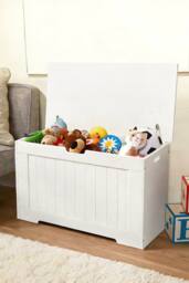 Living and Home White Wooden Storage Chest Organiser Box - thumbnail 2