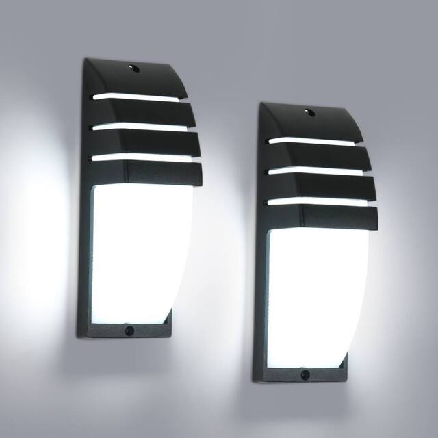 Pheashine Stylish Outdoor Wall Light 2-Pack IP44 Waterproof 12W LED Black - image 1