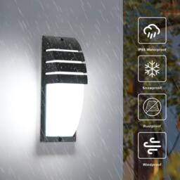 Pheashine Stylish Outdoor Wall Light 2-Pack IP44 Waterproof 12W LED Black - thumbnail 5