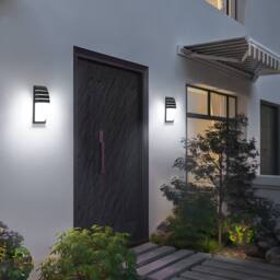 Pheashine Stylish Outdoor Wall Light 2-Pack IP44 Waterproof 12W LED Black - thumbnail 9