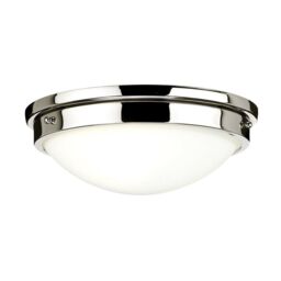 Loops 2 Bulb Flush Light Low Ceiling Polished Nickel Finish LED E27 60W Bulb in Metallics - thumbnail 2