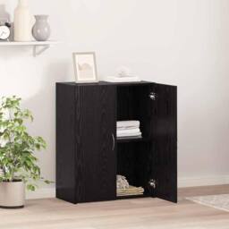 Berkfield Home Office Cabinet - Black Oak, 60 x 32 x 77.5 cm, Engineered Wood - Size: 60 x 32 x 77.5 cm - thumbnail 4