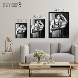 "Artery8 Actor Orson Welles Studio Photograph Framed Canvas Wall Art Print in Grey - Size: W12"" x H16""" - thumbnail 4