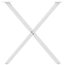 Berkfield Home Dining Table Legs X-Shaped 2 pcs White 80x(72-73) cm Steel - thumbnail 5