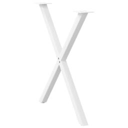 Berkfield Home Dining Table Legs X-Shaped 2 pcs White 80x(72-73) cm Steel - thumbnail 4