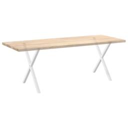 Berkfield Home Dining Table Legs X-Shaped 2 pcs White 80x(72-73) cm Steel - thumbnail 8