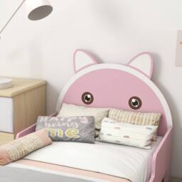 STILVORA Bed Frame 140 x 70cm with wooden structure cat design in Pink - Size: Junior - thumbnail 8