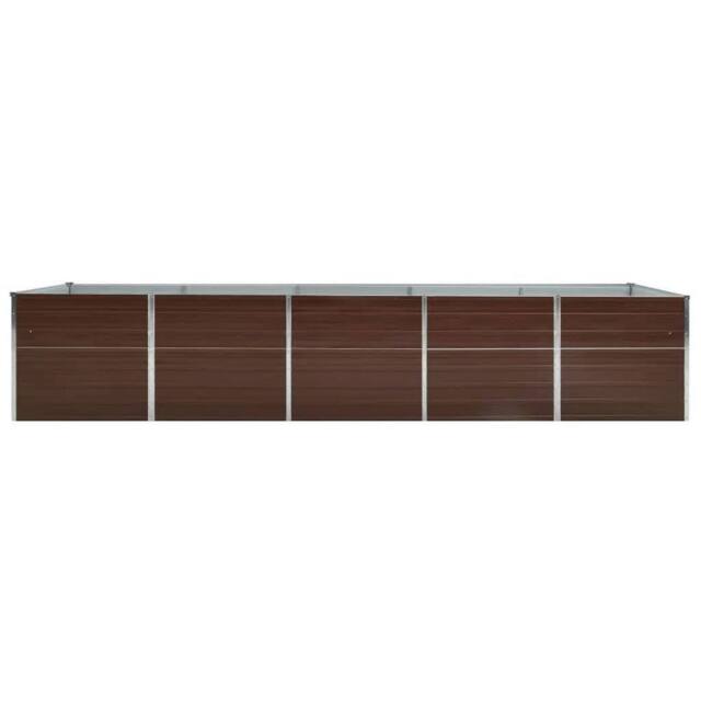 Berkfield Home Garden Raised Bed Galvanised Steel 400x80x45 cm Brown - Size: 400 x 80 x 45 cm - image 1
