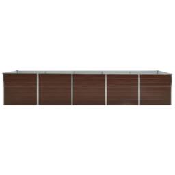 Berkfield Home Garden Raised Bed Galvanised Steel 400x80x45 cm Brown - Size: 400 x 80 x 45 cm - thumbnail 1