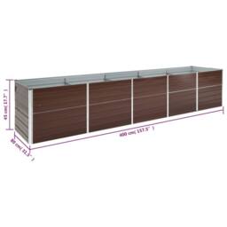 Berkfield Home Garden Raised Bed Galvanised Steel 400x80x45 cm Brown - Size: 400 x 80 x 45 cm - thumbnail 6