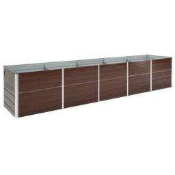 Berkfield Home Garden Raised Bed Galvanised Steel 400x80x45 cm Brown - Size: 400 x 80 x 45 cm - thumbnail 2