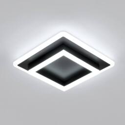 Goeco LED Ceiling Light, 30W, Square, Modern Acrylic Ceiling Lighting, 6500K in Black