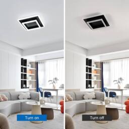 Goeco LED Ceiling Light, 30W, Square, Modern Acrylic Ceiling Lighting, 6500K in Black - thumbnail 9