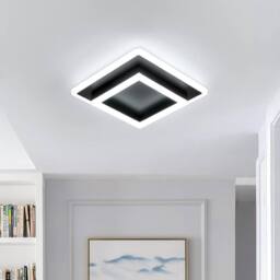 Goeco LED Ceiling Light, 30W, Square, Modern Acrylic Ceiling Lighting, 6500K in Black - thumbnail 2