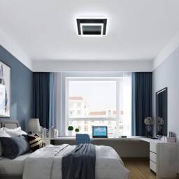 Goeco LED Ceiling Light, 30W, Square, Modern Acrylic Ceiling Lighting, 6500K in Black - thumbnail 4
