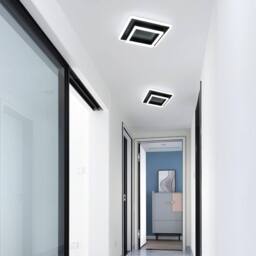 Goeco LED Ceiling Light, 30W, Square, Modern Acrylic Ceiling Lighting, 6500K in Black - thumbnail 5
