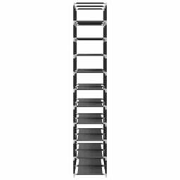 Berkfield Home Shoe Racks 2 pcs 10-Tier Black 33x33x174 cm Non-woven Fabric - Size: 33 x 33 x 174 cm - thumbnail 6
