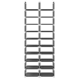 Berkfield Home Shoe Racks 2 pcs 10-Tier Black 33x33x174 cm Non-woven Fabric - Size: 33 x 33 x 174 cm - thumbnail 5