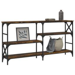 Berkfield Home Decorative Console Table Smoked Oak 150x29x76.5 cm Engineered Wood in Brown - thumbnail 1