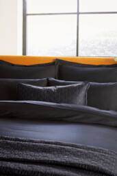 Ted Baker 'TB Plain Dye' Cotton Sateen Duvet Cover in Black - Size: Double - thumbnail 3