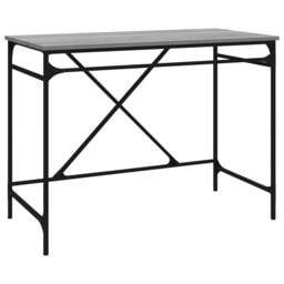 Berkfield Home Charming Desk Grey Sonoma 100x50x75 cm Engineered Wood & Iron - Size: 100 x 50 x 75 cm - thumbnail 3