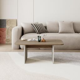 Decortie 'Pietra' Japandi Style Modern Coffee Table 100cm in Light Oak - Size: 1 Pack - thumbnail 2