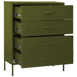 Berkfield Home Chest of Drawers Olive Green 80x35x101.5 cm Steel - thumbnail 6