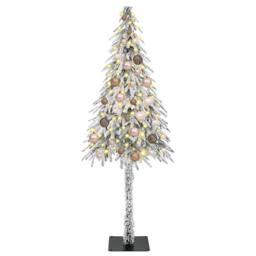 Berkfield Home Christmas Tree with 150 LEDs White 150 cm PE & Steel - thumbnail 3
