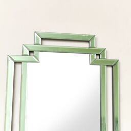 Melody Maison Green Glass Art Deco Rectangle Wall Mirror - 80cm X 50cm - Size: 80 cm X 50 cm - thumbnail 6