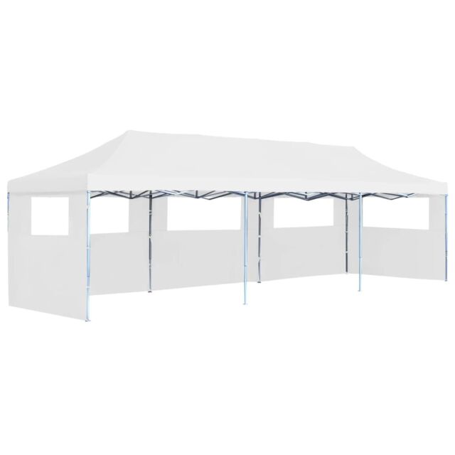 Berkfield Home Folding Pop-up Party Tent with 5 Sidewalls 3x9 m White - image 1