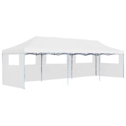 Berkfield Home Folding Pop-up Party Tent with 5 Sidewalls 3x9 m White - thumbnail 1