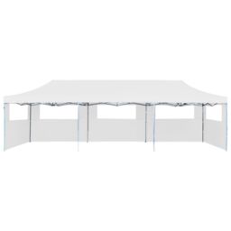 Berkfield Home Folding Pop-up Party Tent with 5 Sidewalls 3x9 m White - thumbnail 2