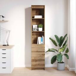 Berkfield Home Highboard Artisan Oak 37.5x35x180 cm Engineered Wood in Brown - thumbnail 3