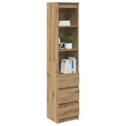 Berkfield Home Highboard Artisan Oak 37.5x35x180 cm Engineered Wood in Brown - thumbnail 4