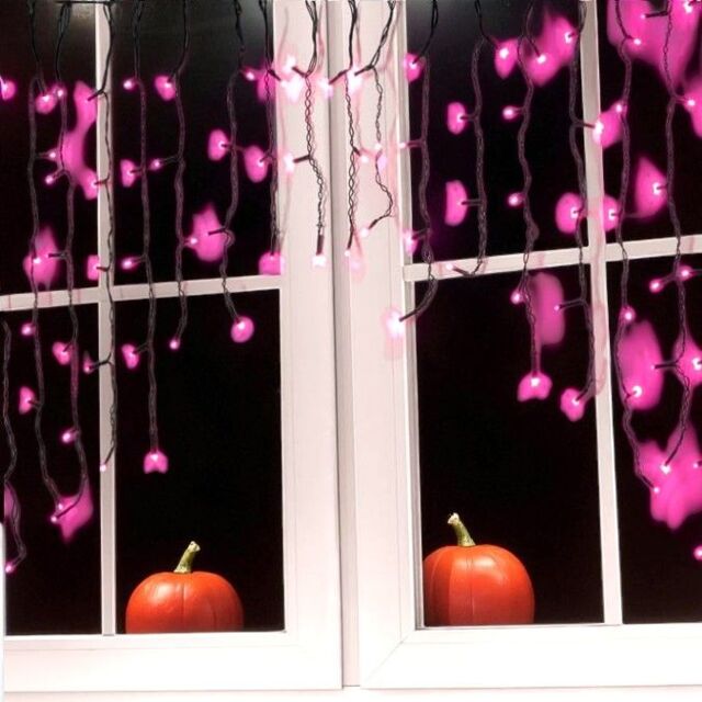 Garden Greatness 100 LED Curved Halloween Curtain Lights in Black - Size: 1 Pack - image 1
