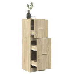 Berkfield Home Elegant Apothecary Cabinet Sonoma Oak 40x41x118 cm Engineered Wood in Light Brown - Size: 40 x 41 x 118 cm - thumbnail 2